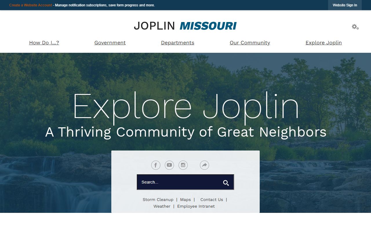 City of Joplin website with police and booking release resources