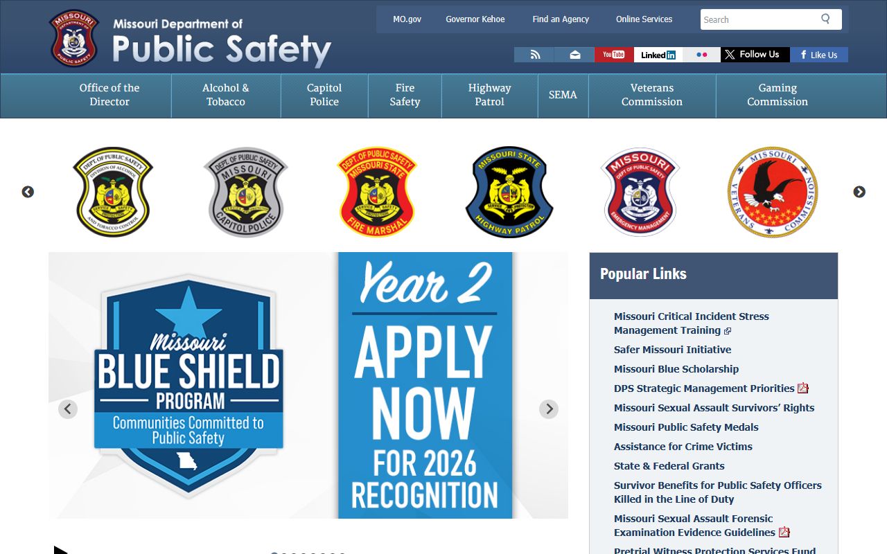 Missouri Department of Public Safety booking releases resources