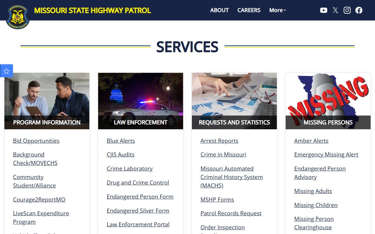 Missouri State Highway Patrol CJIS services for booking releases
